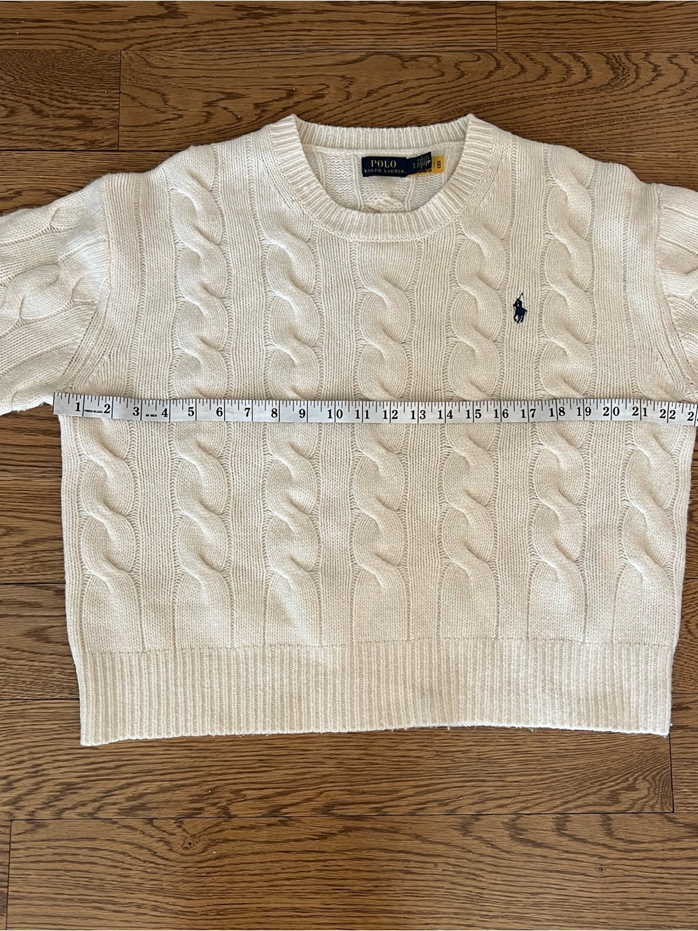 Polo Ralph Lauren Wool Cashmere Ivory Cable Knit Crewneck Sweater - Picture 7 of 10